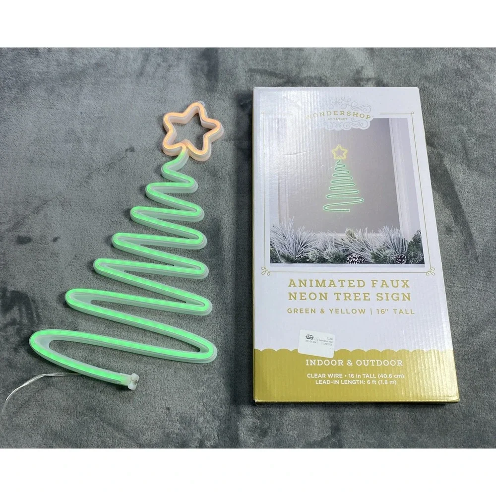 Wondershop LED Animated Neon Christmas Tree Hangable Sign 16